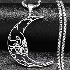 Skull in the moon necklace